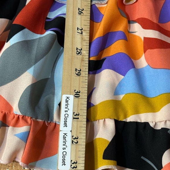 JODIFL Multicolor Abstract Ruffle Dress - Picture 5 of 6